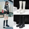 Botas Knight de Cordones Negras para Mujer - Estilo Británico Clásico