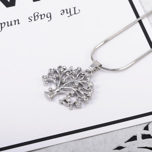 Collar Árbol de la Vida con Circonita - Cadenas Multicapa Largas para Mujer