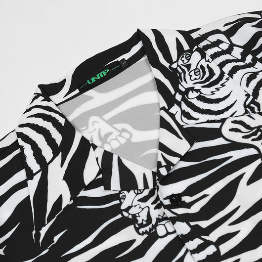 Camisa Hombre Rayas Tigre Manga Corta Suelta - Image 13