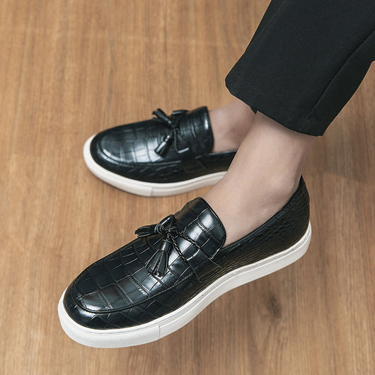 Tenis Casuales Británicos con Borlas para Hombre Talla Grande