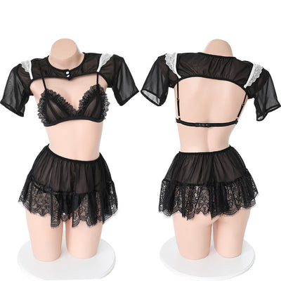 Conjunto Sensual de Encaje Transparente Estilo Doncella para uso en Ecuador - Image 2