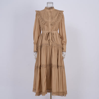 Falda Larga Elegante con Blusa Bordada y Mangas Linterna Ajustadas - Image 8