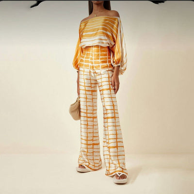 Conjunto de Verano para Mujer con Pantalón Ancho y Blusa Suelta Estampada - Image 6