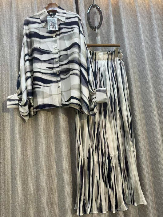 Conjunto de Dos Piezas: Blusa Estampada Personalizada + Pantalón Ancho de Cintura Alta - Image 46