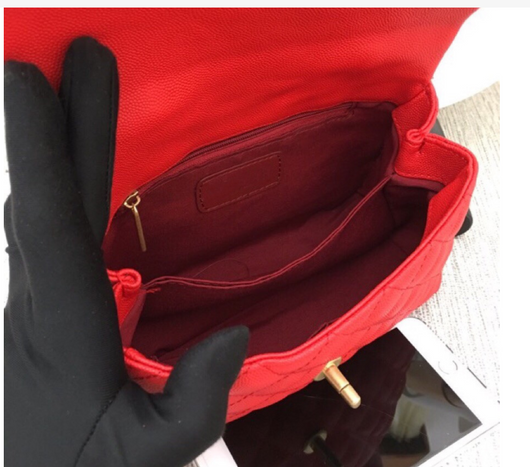 Bolso Bandolera de Cuero Caviar con Patrón de Cadena Diamante - Image 25