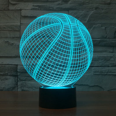 Lámpara 3D de Baloncesto con Ilusión Óptica y Luces Coloridas
