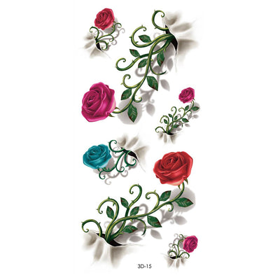 Tatuajes Temporales de Rosas y Mariposas - Impresión a Color Resistente al Agua - Image 25