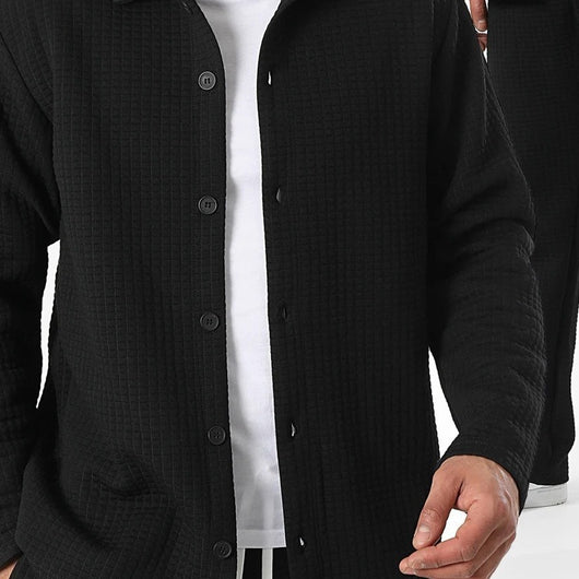 Blazer Antiarrugas a Cuadros con Solapa Clásica - Image 3
