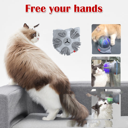 Cepillo Masajeador LED para Gatos con Juguete Interactivo