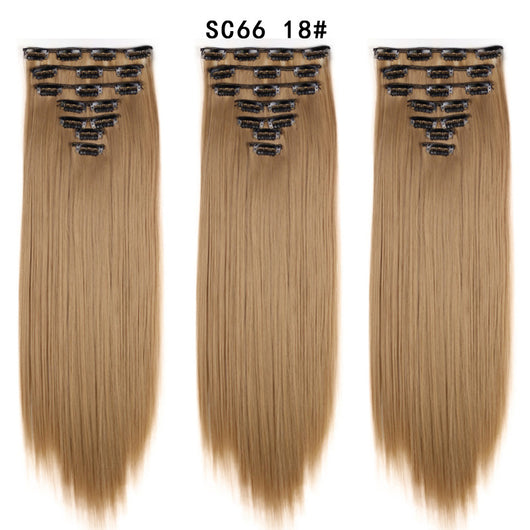 Set de Extensiones de Cabello con 16 Clips - Peluca de Fibra Sintética Premium - Image 16