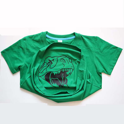 Playera de Algodón Infantil con Dinosaurio Cartoon Divertido y Máscara - Image 9