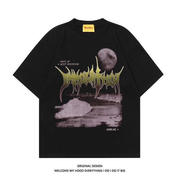 Camiseta Hombre Street Hip-hop Graffiti Manga Corta