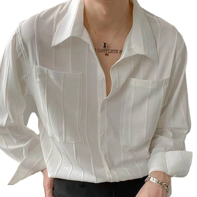 Camisa Manga Larga Lisa para Hombre - Estilo Moderno y Versátil - Image 10