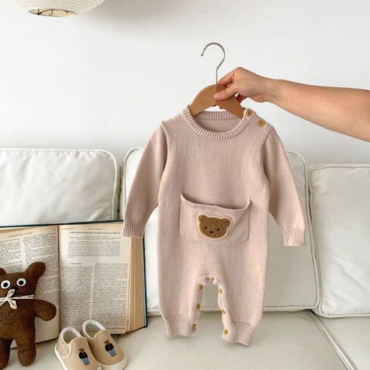 Pelele Tejido de Manga Larga con Estampado Infantil para Bebés