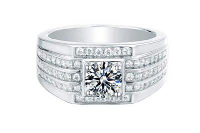 Anillo de Plata 925 con Moissanita de 1 Quilate para Hombre - Image 10