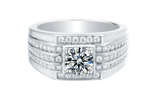 Anillo de Plata 925 con Moissanita de 1 Quilate para Hombre - Image 10