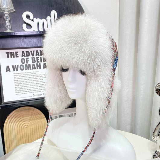 Gorro Ushanka con Orejas de Pelaje de Zorro Estilo Coreano - Image 4