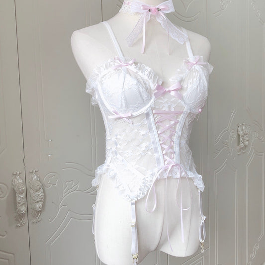 Corset Tipo Bustier de Encaje Francés Elegante