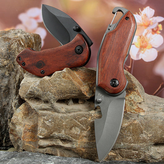 Cuchillo Plegable de Acero Inoxidable Portátil con Llavero - Image 2