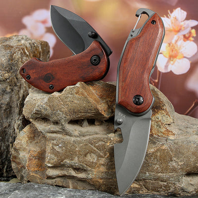 Cuchillo Plegable de Acero Inoxidable Portátil con Llavero - Image 2