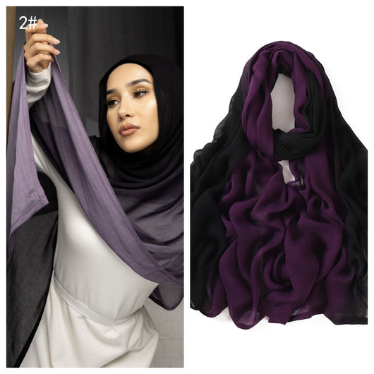Foulard Ligero de Rayón con Degradado Pintado a Mano - Protección Solar - Image 7