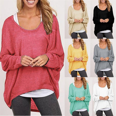 Suéter Suelto para Mujer Tejido Multicolor Cuello Redondo