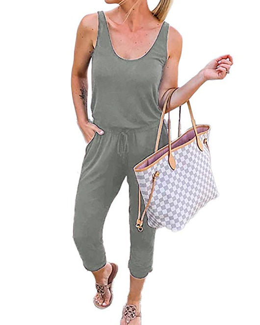 Jumpsuit Entallado Cuello Redondo con Corbata Integrada - Image 44