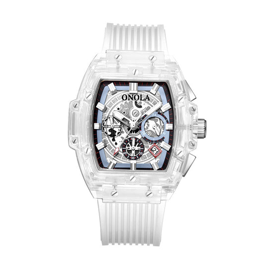 Reloj Unisex con Esfera Transparente y Luz Luminosa