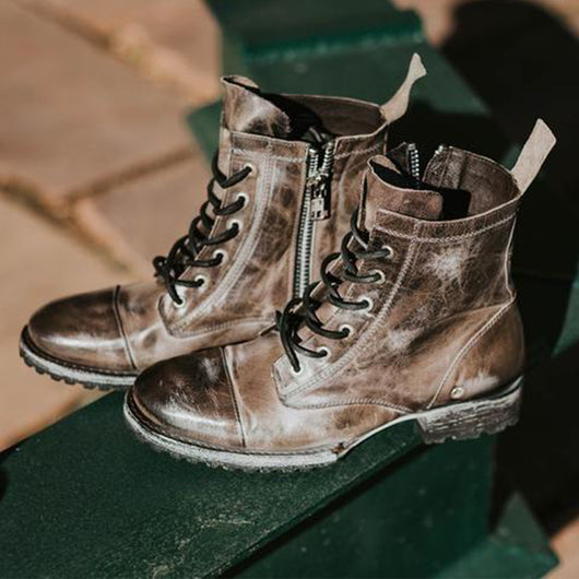 Botas Casuales Retro con Cordones y Tacón Grueso para Hombre - Image 3