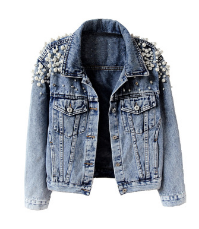 Chaqueta Denim Coreana Oversized con Tachuelas - Estilo Pesado para Primavera y Otoño - Image 4