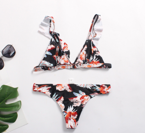 Bikini Brasileño Floral de Talle Alto - Traje de Baño Femenino Premium