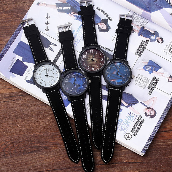 Reloj de Pulsera Casual con Carátula Grande y Cinturón