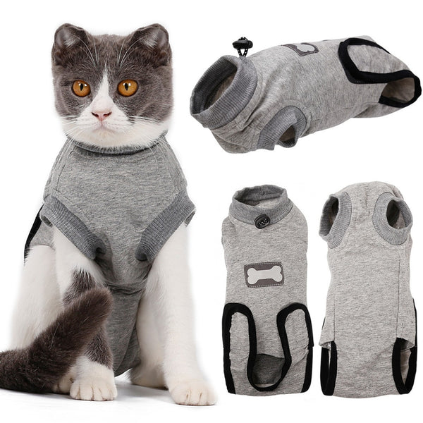 Traje de Recuperación Quirúrgica para Gatos - Protección Estéril Antiácaros