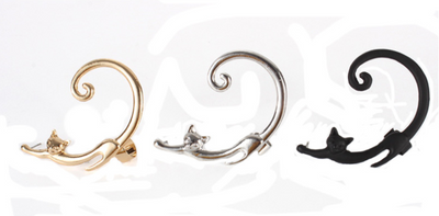 Arete Individual de Gato Punk con Ear Cuff Integrado - Image 5