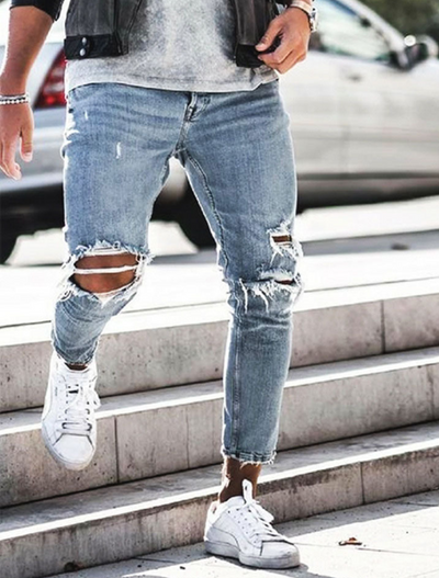 Pantalones Skinny Rotos para Hombre - Estilo Streetwear - Image 3