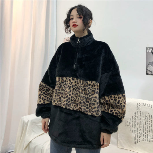Buzo Cuello Alto con Cierre Estampado Leopardo - Image 7