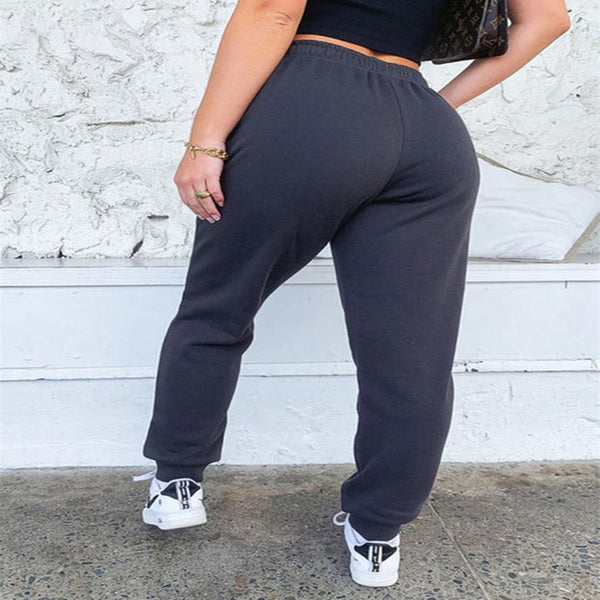 Pantalones deportivos casuales con cintura elástica reforzada para mujer