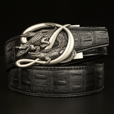 Cinturón de Cuero Genuino para Hombre con Hebilla Cocodrilo Automática - Image 2