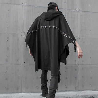 Camiseta Suelta Negra con Mangas Murciélago