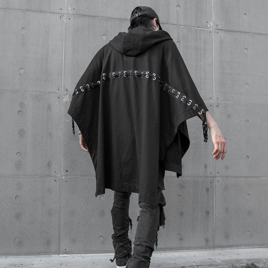 Camiseta Suelta Negra con Mangas Murciélago