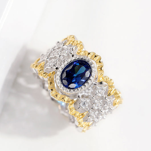 Anillo de Circón Hueco Elegante