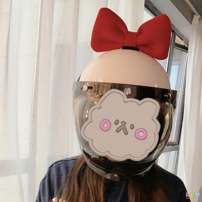 Adorno para Casco de Moto - Moño Decorativo Algodón Espacial Niña Cute - Image 3