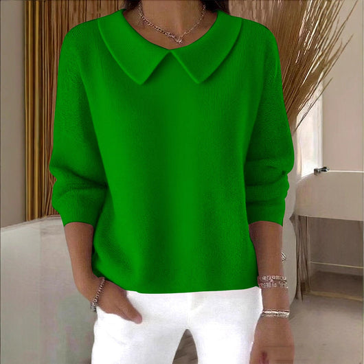 Blusa Suelta Casual de Manga Larga en Colores Lisos - Image 4