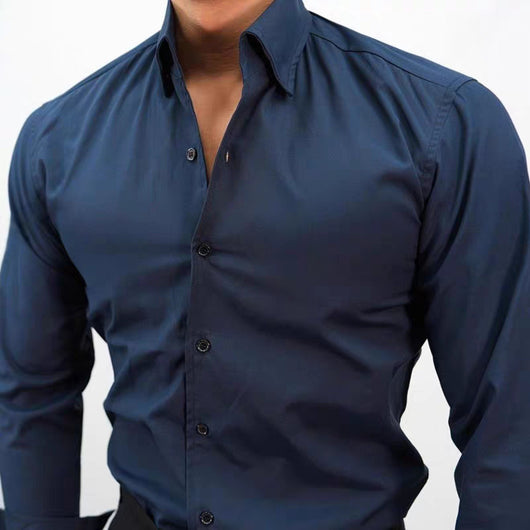 Camisa de Trabajo Clásica de Color Sólido para Hombre - Image 18