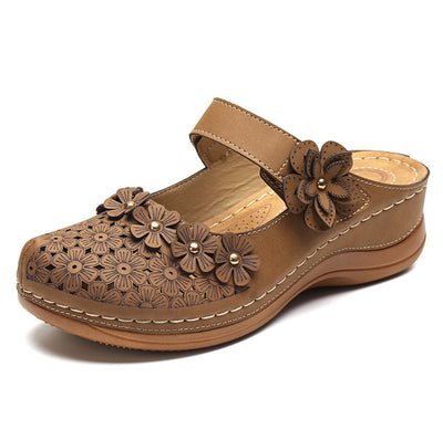 Sandalias Cuña Vintage con Flores para Mujer - Comodidad de Verano - Image 4