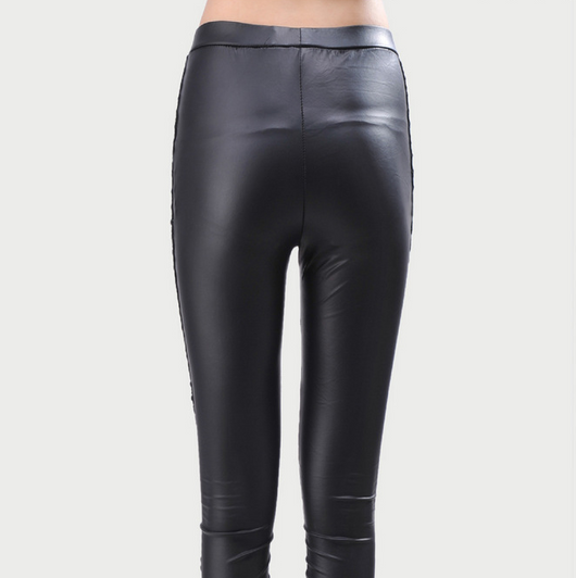 Pantalones de Cuero con Costura Anudada - Image 4