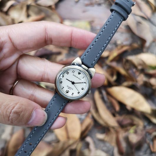 Reloj de Moda Gatito Bronce con Números para Estudiantes - Image 15