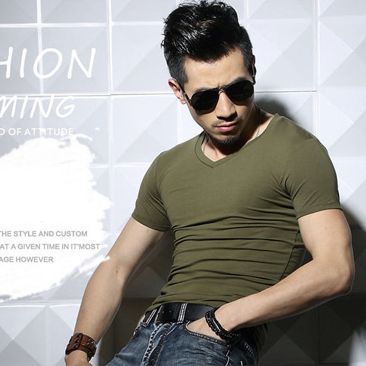 Playera Básica de Verano para Hombre - Colores Sólidos - Image 24