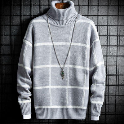 Suéter de Invierno para Niños Cuello Alto Estilo Coreano Tartán Cálido - Image 11