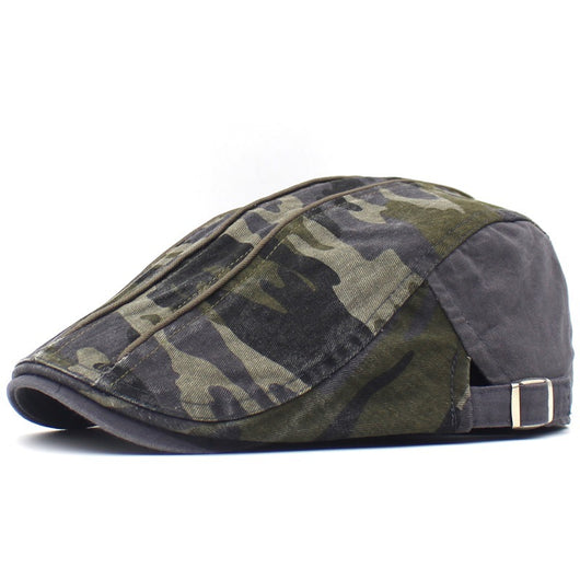 Boina de Algodón Lavado Camuflaje con Visera Plana para Hombre - Image 7